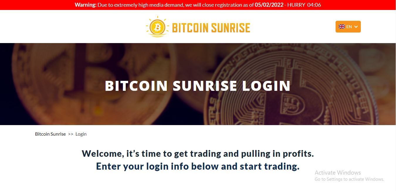 Bitcoin Sunrise Login