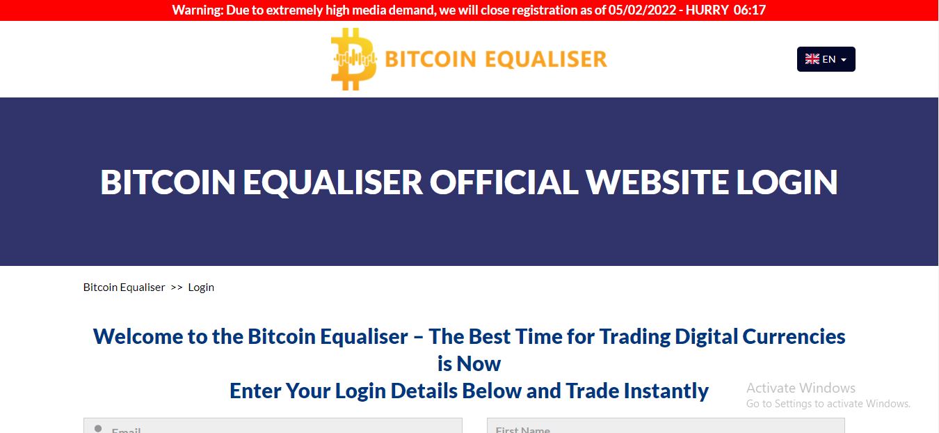 Bitcoin Equaliser Login