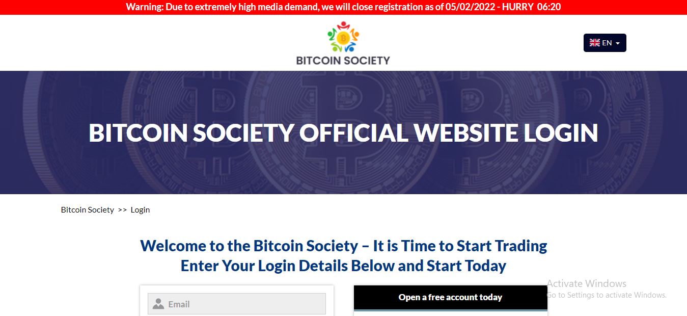 Bitcoin Society Login