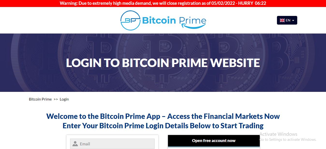 Bitcoin Prime Login