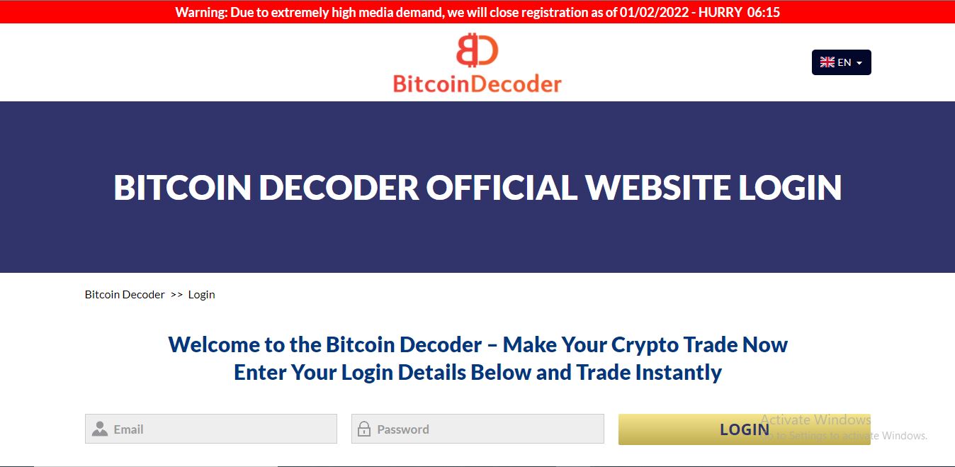 Bitcoin Decoder Login