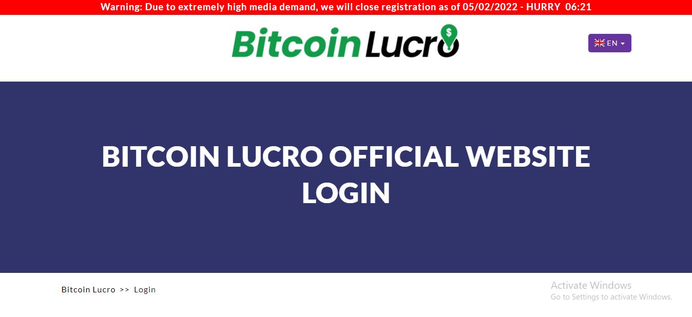 Bitcoin Lucro Login