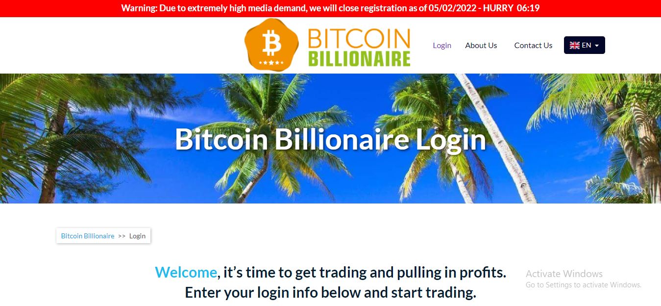 Bitcoin Billionaire Login&nbsp;
