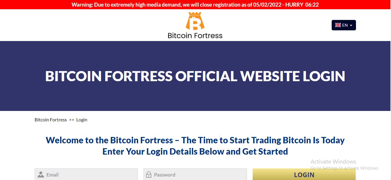Bitcoin Fortress Login