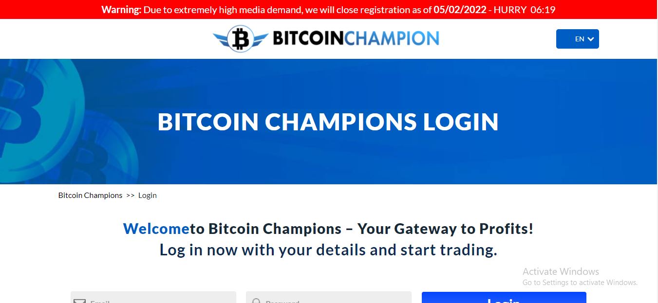 Bitcoin Champion Login