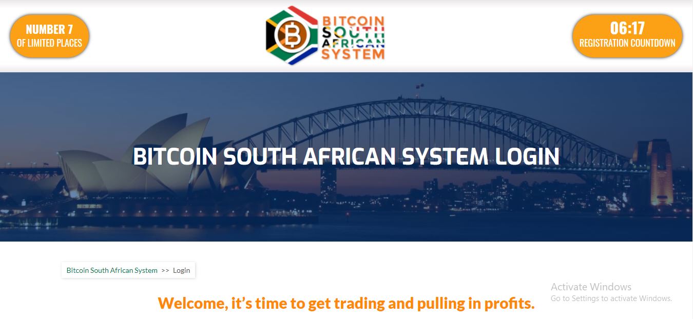 Bitcoin South African System Login