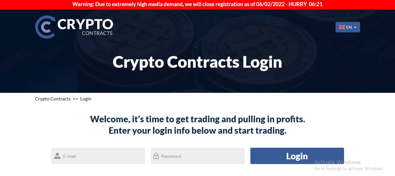 Crypto Contracts Login