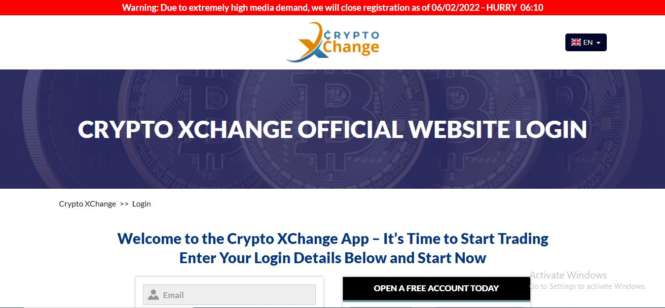 Crypto X Change Login
