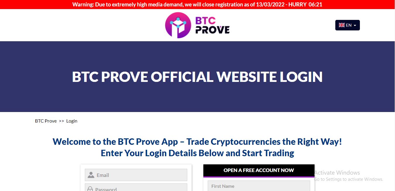 BTC Prove Login