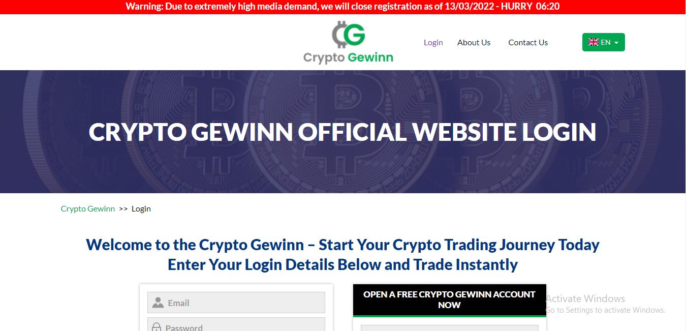 Crypto Gewinn Login
