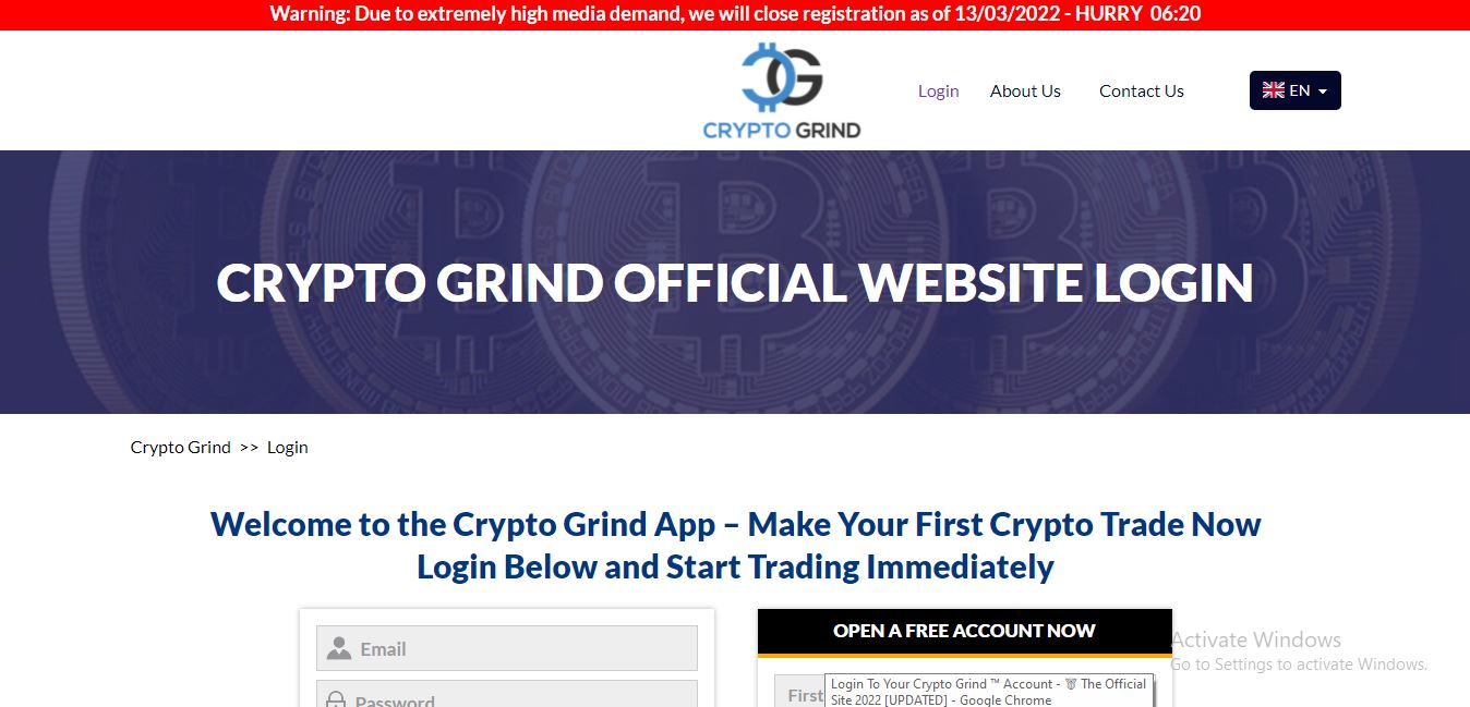 Crypto Grind Login
